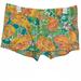 Lilly Pulitzer Shorts | Lilly Pulitzer Floral Print The Walsh Casual Shorts | Color: Green/Yellow | Size: 4