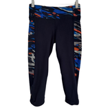 Athleta Pants & Jumpsuits | Athleta Capri Leggings Sz Xs Black Multi Camo Cropped Stretch Pockets Ruched | Color: Black/Blue | Size: Xs