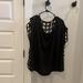 Torrid Tops | Euc Torrid Size 1x Sheer Black Lattice Weave Woven Shirt Top Blouse Plus Size | Color: Black | Size: 1x