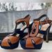 Jessica Simpson Shoes | Jessica Simpson Barrett Platform In Gorgeous Navy Velvet And Leather. Size 8 1/2 | Color: Blue/Tan | Size: 8.5