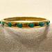 J. Crew Jewelry | J. Crew Bracelet- Bangle In Gold Tone With Green Cabochons | Color: Gold/Green | Size: Os