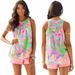 Lilly Pulitzer Tops | Lilly Pulitzer Sleeveless Flutter Tank Top In Multi So Appealing | Color: Green/Pink | Size: S