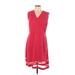 Elie Tahari Casual Dress - A-Line: Red Solid Dresses - Women's Size 12