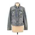 Platinum Denim Jacket: Short Blue Print Jackets & Outerwear - Women's Size 2 - Paisley Wash