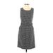 Banana Republic Factory Store Casual Dress - A-Line Scoop Neck Sleeveless: Gray Houndstooth Dresses - Women's Size 00 Petite