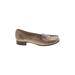 Anne Klein II Flats: Loafers Chunky Heel Classic Brown Solid Shoes - Women's Size 6 1/2 - Almond Toe