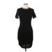 Divided by H&M Casual Dress - Bodycon High Neck Short sleeves: Black Print Dresses - Women's Size 12