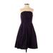 Moda International Cocktail Dress - Bridesmaid Strapless Sleeveless: Purple Solid Dresses - Women's Size 4