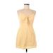 Lulus Casual Dress - Mini V Neck Sleeveless: Yellow Dresses - Women's Size Medium