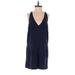 Lou & Grey Romper V-Neck Sleeveless: Blue Solid Rompers - Women's Size X-Small