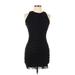 Trafaluc by Zara Casual Dress - Bodycon Crew Neck Sleeveless: Black Solid Dresses - Women's Size Large