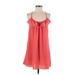 Sis Sis Casual Dress - Mini Scoop Neck Sleeveless: Pink Solid Dresses - Women's Size Small