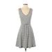 Maeve Casual Dress - A-Line V-Neck Sleeveless: White Stripes Dresses - Women's Size 0