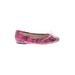 Sam Edelman Flats: Pink Snake Print Shoes - Women's Size 7 1/2 - Almond Toe