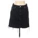 Topshop Denim Skirt: Black Solid Bottoms - Women's Size 6