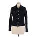 Zara Denim Jacket: Short Black Print Jackets & Outerwear - Women's Size Medium