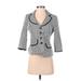 Nine West Blazer Jacket: Short Gray Stripes Jackets & Outerwear - Women's Size 2