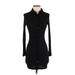 Shein Casual Dress - Shirtdress High Neck Long sleeves: Black Print Dresses - Women's Size Small