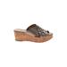 Cordani Wedges: Brown Print Shoes - Women's Size 39 - Open Toe