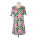 Lilly Pulitzer Casual Dress - Shift Scoop Neck Short sleeves: Green Print Dresses - Women's Size 2