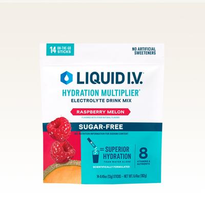 Liquid I.V. Sugar-Free Raspberry Melon 14-Pack Hydration Multiplier® - Hydrating Keto-Friendly Electrolyte Powder Drink Packet with Zero Sugar