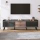 Meuble tv, Meuble tv avec 2 tiroirs, table tv avec 2 portes coulissantes, table d'appoint de