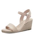 Tamaris Damen Plateau Sandalen Textil Vegan Keilabsatz Sommer; NUDE/beige; 39