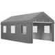Tente garage carport dim. 6L x 2,95l x 2,78H m acier galvanisé pe haute densité 2 portes 6 fenêtres