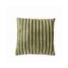 Coussin côtelé effet fourrure olive - 40x40cm - Vert olive