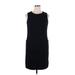 Talbots Casual Dress - Mini High Neck Sleeveless: Black Print Dresses - Women's Size 14