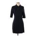 Theory Casual Dress - Shirtdress Collared 3/4 sleeves: Blue Print Dresses - Women's Size Small Plus