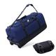 Vomgomfom 75L/100L/110L/140L 25"/31.5" Expandable Duffle Bag with 2 Wheels,Foldable Travel Duffel Bag with Large Convertible Compartment Pocket, Navy blue, 110-140L