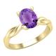 Dazzlingrock Collection 8x6mm Oval Amethyst Twisted Solitaire Engagement Ring for Women in 14K Solid Yellow Gold, Size 9