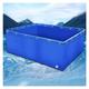 PHLEPS Aquarium Pool, PVC Canvas Ponds With Drain Valve, Temporary Holding Tank For Saltwater Fish, 0.5mm Tarp Water Storage Pool For Koi Fish Turtles Swimming (Color : Blue, Size : 0.8x1.2x0.7m)