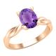 Dazzlingrock Collection 8x6mm Oval Amethyst Twisted Solitaire Engagement Ring for Women in 18K Solid Rose Gold, Size 9