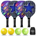 Pickleball Paddles, USAPA Approved Pickleball Paddle Set of 4, 3 Pickleball Balls, Pickleball Bag, Pickle Ball Paddle for Family, Man and Woman