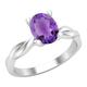 Dazzlingrock Collection 8x6mm Oval Amethyst Twisted Solitaire Engagement Ring for Women in 925 Sterling Silver, Size 5.5