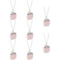 FRCOLOR 8 Pcs Rose Quartz Pendant Necklace Amethyst Craft Jewelry Crystal Choker Necklace Jewelry Necklace Amethyst Necklace Rosary Necklace Irregular Necklace Delicate Peach Blossom Pink