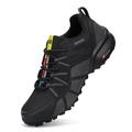 VENROXX Trail Running Shoes Men's Trail Running Shoes Hiking Shoes Breathable Lightweight Running Shoes Sports Shoes Non-Slip Outdoor Trekking Shoes, Black & Grey, 11 UK