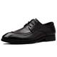 Ninepointninetynine Dress Shoes for Men Lace Up Round Toe Derby Shoes Cowhide Anti-Slip Slip Resistant Block Heel Non Slip Low Top Wedding (Color : Black Lace Up, Size : 9 UK)