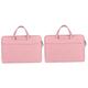 Homoyoyo 2pcs Laptop Sleeve Document Bag Laptop Computer Bag Laptop Storage Business Laptop Computer Ladies Purse Laptop Bags Business Laptop Bag Handbags Flat Pink Portable Pu Leather Pro