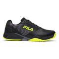 Fila Men's Volley Zone Sneaker, Black/Castlerock/Safety Yellow, 8 UK