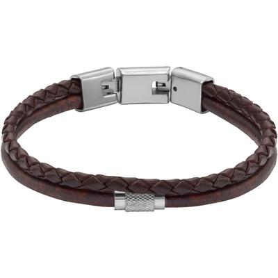 Armband FOSSIL "JEWELRY JF04702040, JF04703998", braun, Armbänder, Leder-Edelstahl, Leder, Edelstahl Image