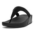 Dianette FITFLOP "LULU CRYSTAL EMBELLISHED TOE-POST SANDALS - HOTFIX" Gr. 36, schwarz Damen Schuhe Strandschuhe