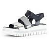 Keilsandalette GABOR, Damen, Gr. 35, silber (schwarz, silberfarben), Glattleder, metallic, modisch, Schuhe, Sommerschuh, Sandale, Keilabsatz, mit drei Klettverschlüssen