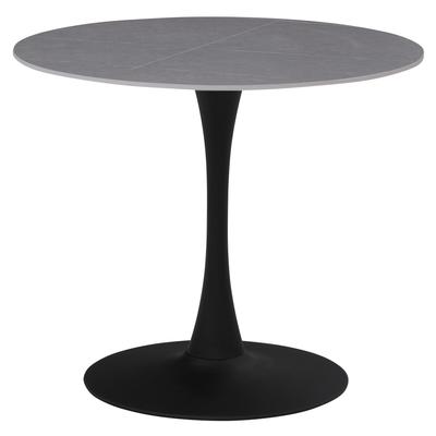 Bistrotisch HELA "PAOLA Esstisch rund", grau (marmoroptik grau matt, anthrazit, anthrazit, marmoroptik grau matt), B:90cm H:75cm T:90cm, Tische, 90 cm, robuste Steinplatte, verschiedene Steinfarben, Pflegeleicht Image