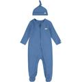Neugeborenen-Geschenkset LEVI'S KIDS "LVN FOOTED COVERALL & HAT SET" Gr. 2 (62), blau (atlantic htr) Baby KOB Set-Artikel Erstausstattungspakete