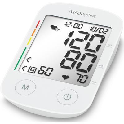 Oberarm-Blutdruckmessgerät MEDISANA "BU 535 Voice", weiß, BlutdruckmessgeräteB:9,5cm H:15cm T:4,1cm, Sprachausgabe, unregelmäßige Herzschlaganzeige, Je 120 Speicherplätze, B:9,5cm H:15cm T:4,1cm