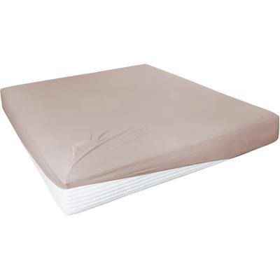 Spannbettlaken PRIMERA "Elasthan-Feinjersey", grau (kiesel), B:180-200cm L:200-220cm, Jersey-Elasthan, Obermaterial: 95% Baumwolle, 5% Elasthan, Laken, PREMIUM, aus 95% gekämmter Baumwolle und 5% Elasthan, bis 28 cm Höhe Image
