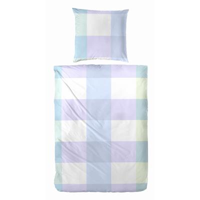 Bettwäsche PRIMERA "Primera Renforce-Bettwäsche Candy Blocks", lila (lila blau), B/L: 135cm x 200cm, , Renforcé, B/L: 80cm x 80cm, Renforcu00e9, Obermaterial: 100% Baumwolle, Bettwäsche, mit einem bunten Karo-Muster